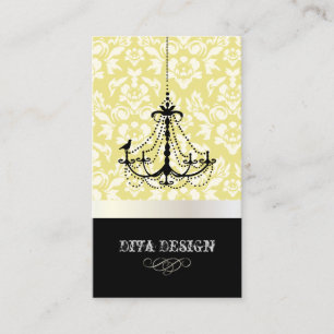 Luhandelier + Baroque damask/pearl + lemon Visitekaartje