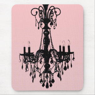 Luhandelier en roze muismat