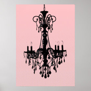 Luhandelier en roze poster