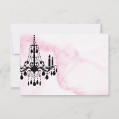 Luhandelier RSVP op roze marmer Kaartje (Achterkant)