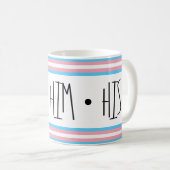 Lui/Lui/Ses Pronononounes Mug Café Transgenre (Devant droit)