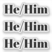 Lui, Lui typographie noire 3 autocollants par feui (Devant)