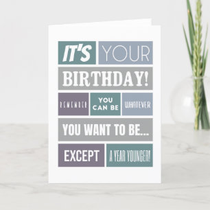 Lui Moderne Fun Fun Humour Carte d'Anniversaire