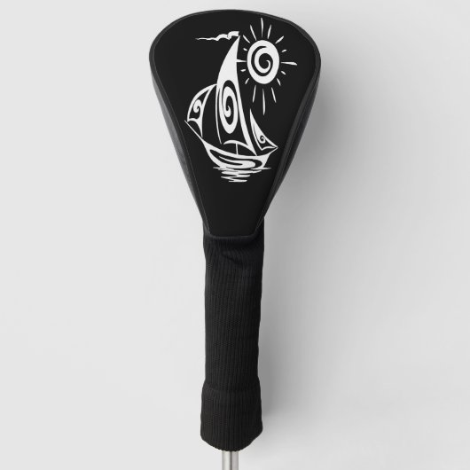 Lui op Zeilboot Golfheadcover (Voorkant)