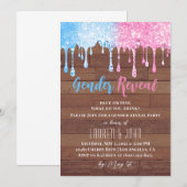 Lui ou elle Balloon Genre Reveillez Invitation (Devant / Derrière)