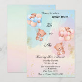 Lui ou elle Révélation de genre Bear Invitation (Devant / Derrière)