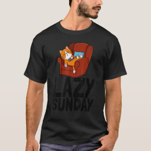 Lui zondag slaap Vrouwen Lui hoofd kat liefde T-shirt