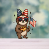 Luiaard 4 juli acryl bord (Neutraal)