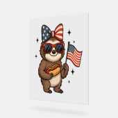 Luiaard 4 juli acryl bord (Hoek)