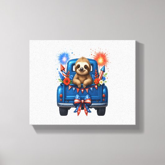 Luiaard 4 juli Verenigde Staten Canvas Afdruk (Voorkant)