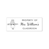 Luiaard - Aangepaste leraar naam Boek Classroom Rubberstempel (Afrduk)