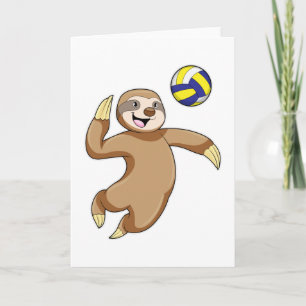 Luiaard als Volleybalspeler met Volleybal Kaart