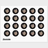 Luiaard Asl Handgebaar Doof Gehoorverlies Bewustzi Ronde Sticker (Vel)