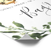 Luiaard Baby Shower Raad Wat Er In De Zak Zit Spel Poster (Hoek)