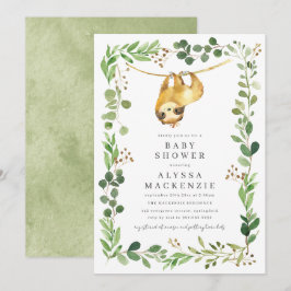 Luiaard Baby Shower Uitnodiging
