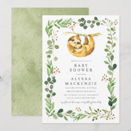Luiaard Baby Shower Uitnodiging