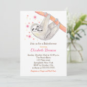 Luiaard Baby shower Uitnodiging Schattige Luiaard  (Staand voorkant)