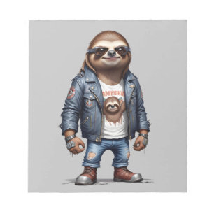Luiaard Biker Rebel Leather Jacket Cool Style Urba Notitieblok