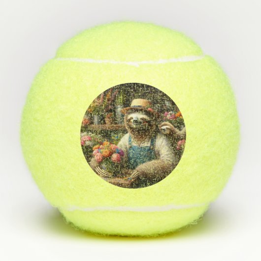 luiaard bloemist tennisballen (Voorkant)