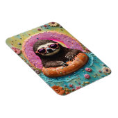 Luiaard Chillen in een Floating Donut Grappige Col Magneet (Rechterzijde)