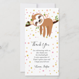 luiaard, cute luiaard, dierenillustratie bedankkaart
