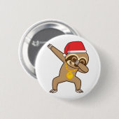 Luiaard dab Sticker Ronde Button 5,7 Cm (Voorkant /achterkant)