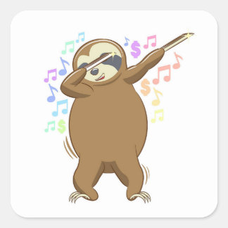 Luiaard Dab Vierkante Sticker