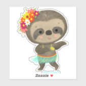 Luiaard dansen hula sticker (Vel)