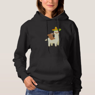 Luiaard die een lama alpaca in een sombrero berijd hoodie