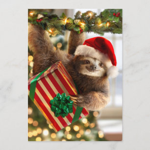 Luiaard die geschenken brengt kaart