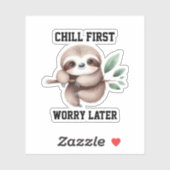 Luiaard die op de Sticker van de boomtak hangt (Vel)