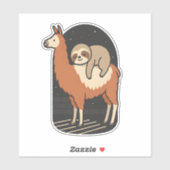 Luiaard die op een lama rijdt sticker (Vel)
