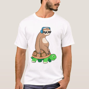 Luiaard die op Schildpad Rijdt - Lui Luiaard T-shi T-shirt