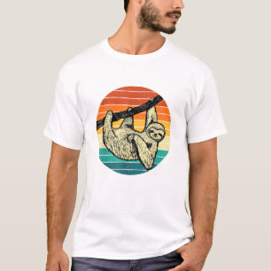 Luiaard die tak omhelst - Retro Vintage dierliefhe T-shirt