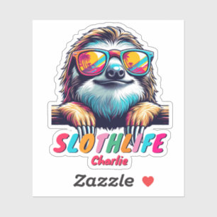 luiaard dragen zonnebril kleurrijke Dierenvriend c Sticker