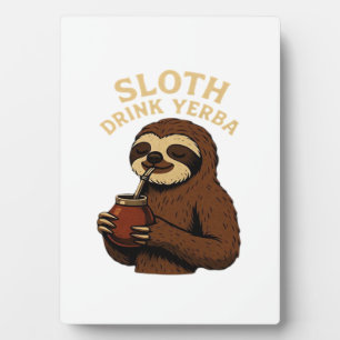 Luiaard Drinkt Yerba � Grappige Retro Vintage Luia Fotoplaat