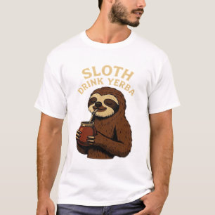 Luiaard Drinkt Yerba � Grappige Retro Vintage Luia T-shirt