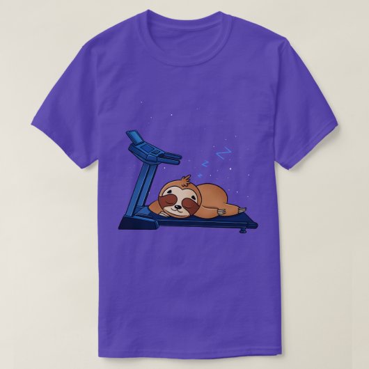 luiaard dutten op een loopband t-shirt (Design voorkant)
