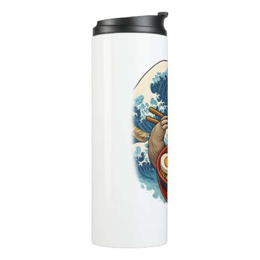 Luiaard eet Japanse Ramen Thermosbeker (Gedraaid links)