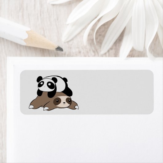 Luiaard en Panda Beer achtergrond Etiket (Insitu)