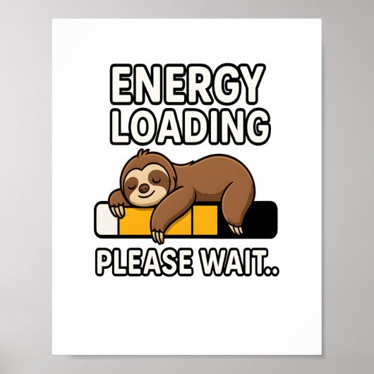 Luiaard energiebesparende stemming poster (Voorkant)