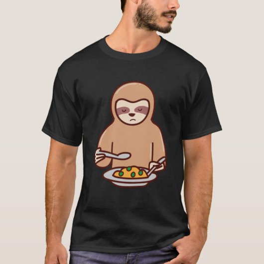 luiaard eten in slaap vallen ironisch schattig lui t-shirt (Voorkant)
