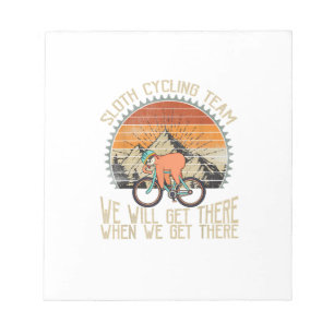 Luiaard Fiets Team We Komen Er Wel Als We Er Komen Notitieblok