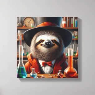 Luiaard Gekke Wetenschapper Canvas Afdruk