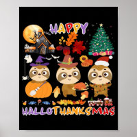 Luiaard Gelukkig Hallothanksmas Grappig Halloween