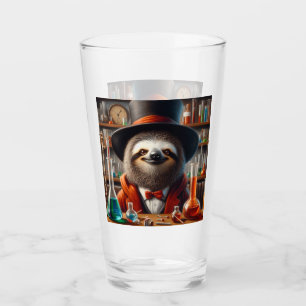 luiaard gestoorde wetenschapper glas