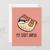 Luiaard grappig briefkaart (Voorkant / Achterkant)