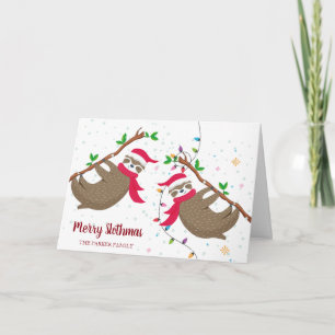 Luiaard grappig kerstfeest feestdagen kaart