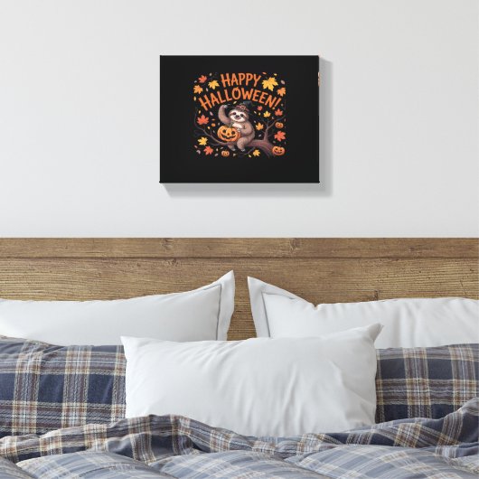 Luiaard Halloween Day Oversized T-shirt Canvas Afdruk (Insitu (Slaapkamer))