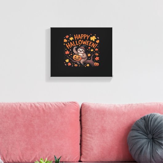 Luiaard Halloween Day Oversized T-shirt Canvas Afdruk (Insitu (Woonkamer))